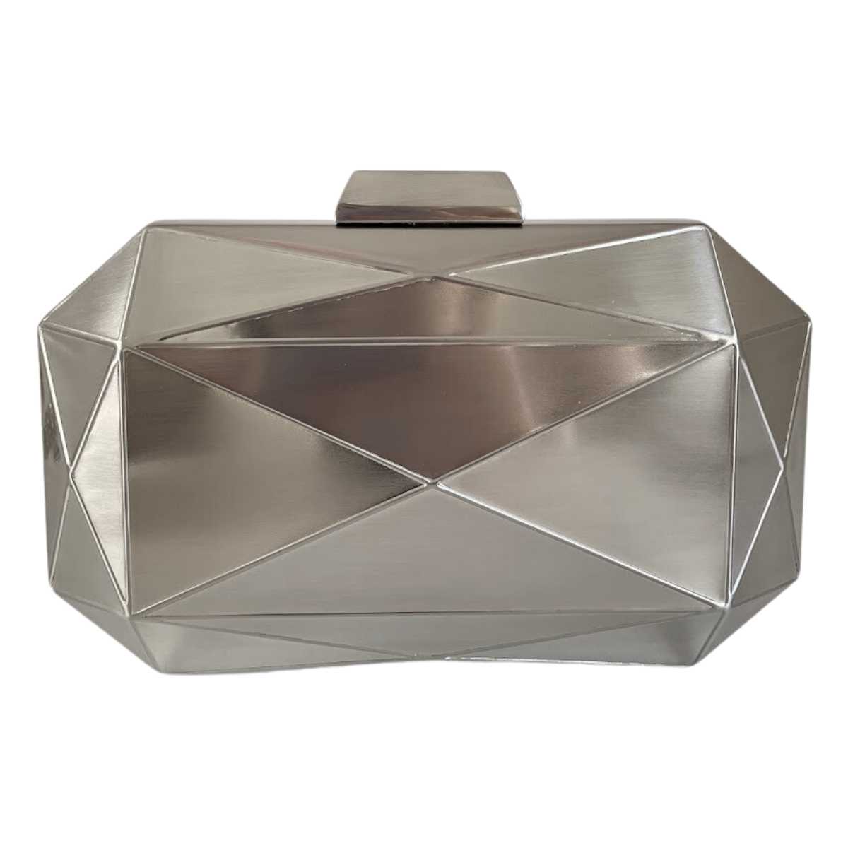 Bolsa Festa Clutch Metal Escovado Prata - ReUse