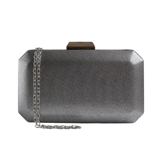 Bolsa de Festa Clutch Prata Grafite