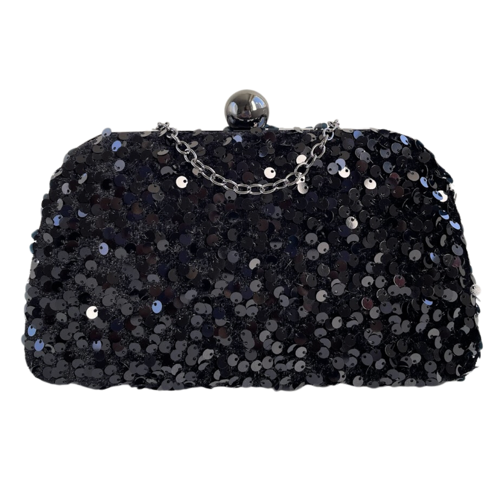 Bolsa de Festa Clutch Paetê Lantejoulas Preta - ReUse