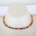 Colar Choker - Cristal Multicolorido - Semijoia