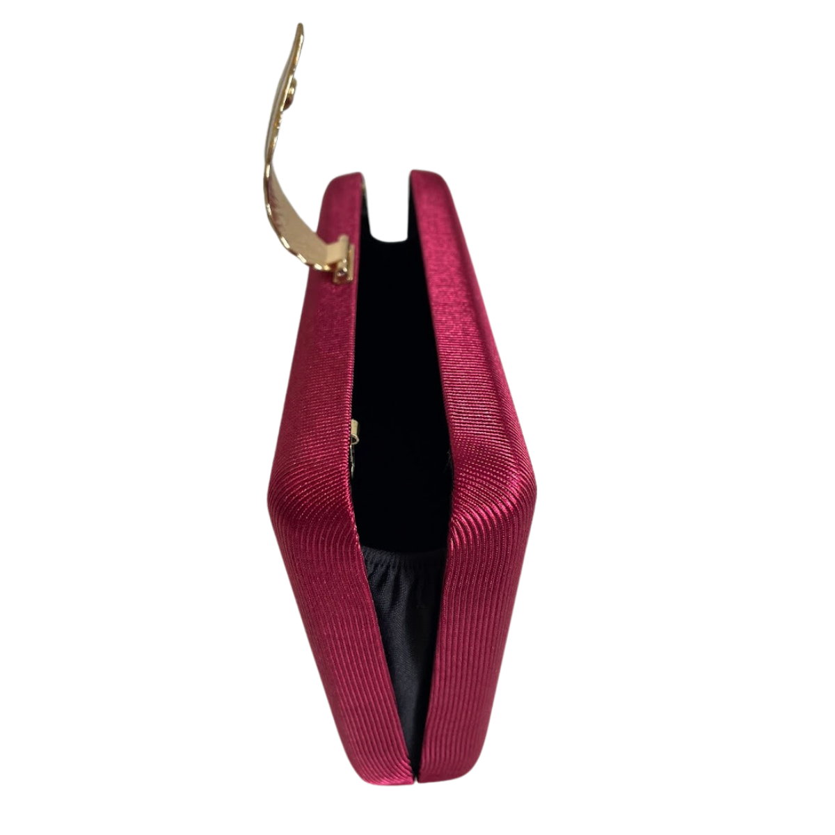 Bolsa Clutch Festa Tecido Fecho de Folha Marsala - ReUse