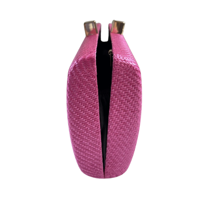 Bolsa de Festa Clutch Palha Rosa