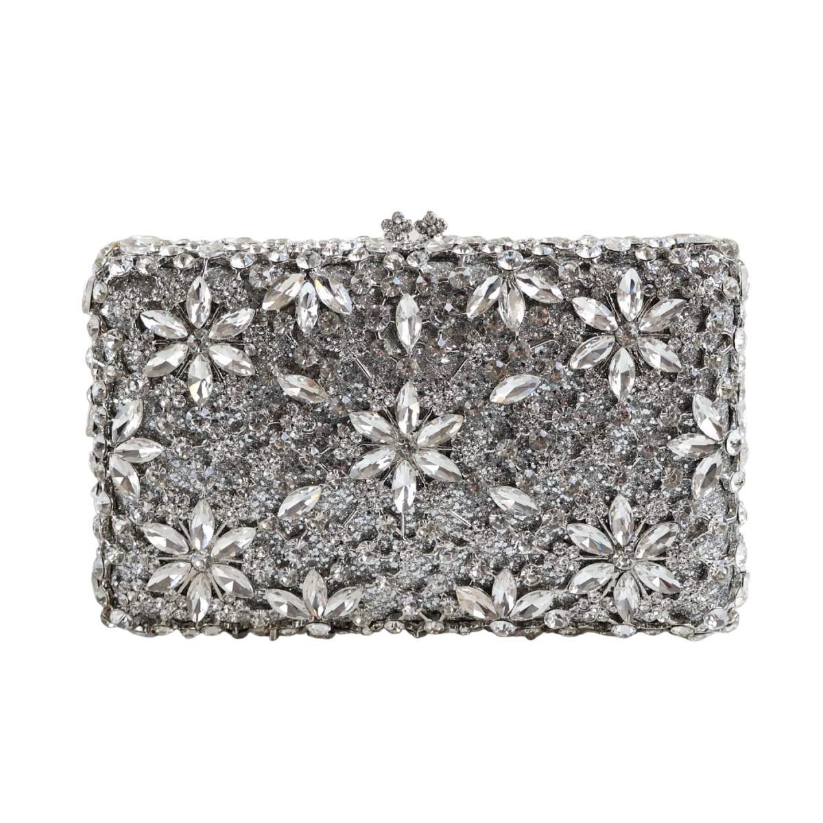 Bolsa Festa Clutch Pedraria Strass Prata
