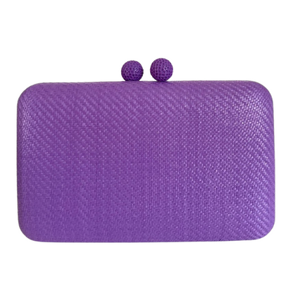 Bolsa de Festa Clutch Palha Lilás