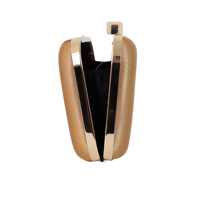 Bolsa de Festa Clutch Cetim Dourado Escuro