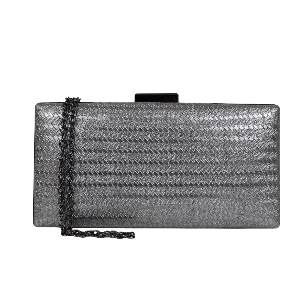 Bolsa de Festa Clutch Prata Grafite