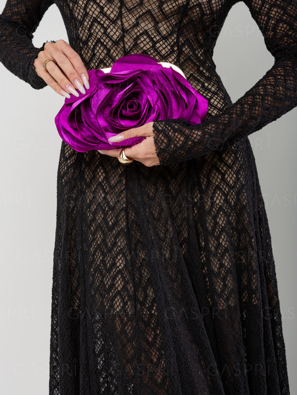 Bolsa Festa Clutch Flor Roxa