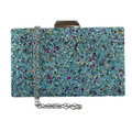 Bolsa de Festa Clutch Pedraria Azul Turquesa