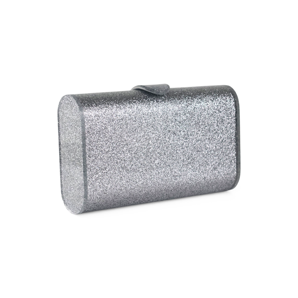 Bolsa de Mão Clutch com Espelho Acrílico Prateada