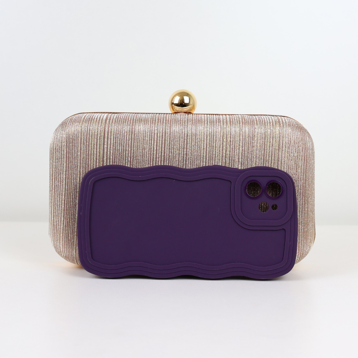 Bolsa Clutch Festa Brilho Champagne