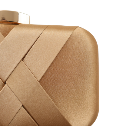 Bolsa de Festa Clutch Cetim Dourado Escuro
