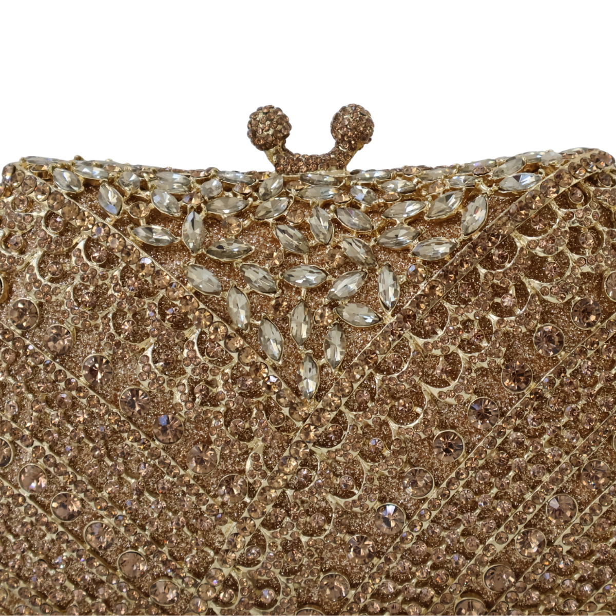 Bolsa Festa Clutch Pedraria Strass Dourada
