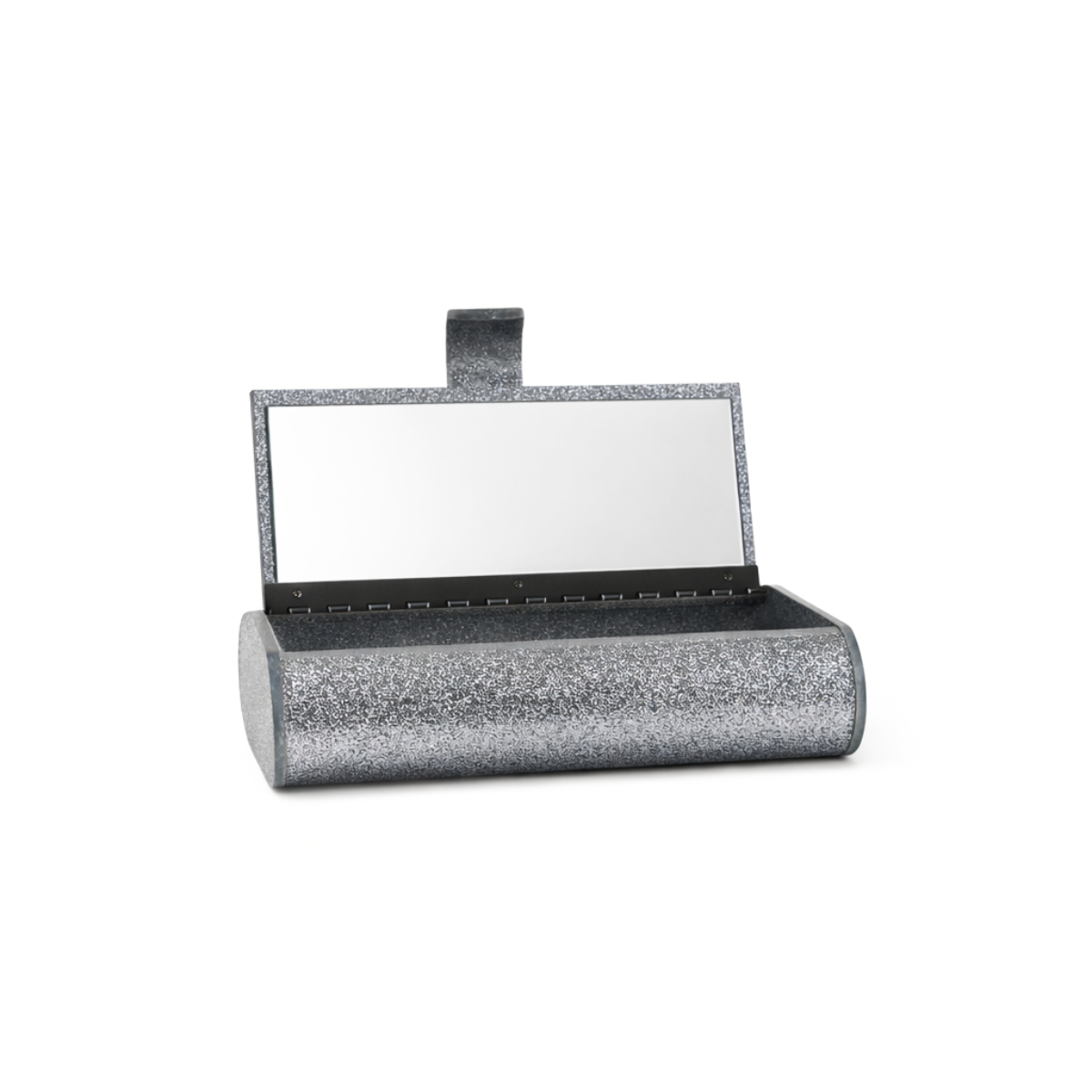 Bolsa de Mão Clutch com Espelho Acrílico Prateada