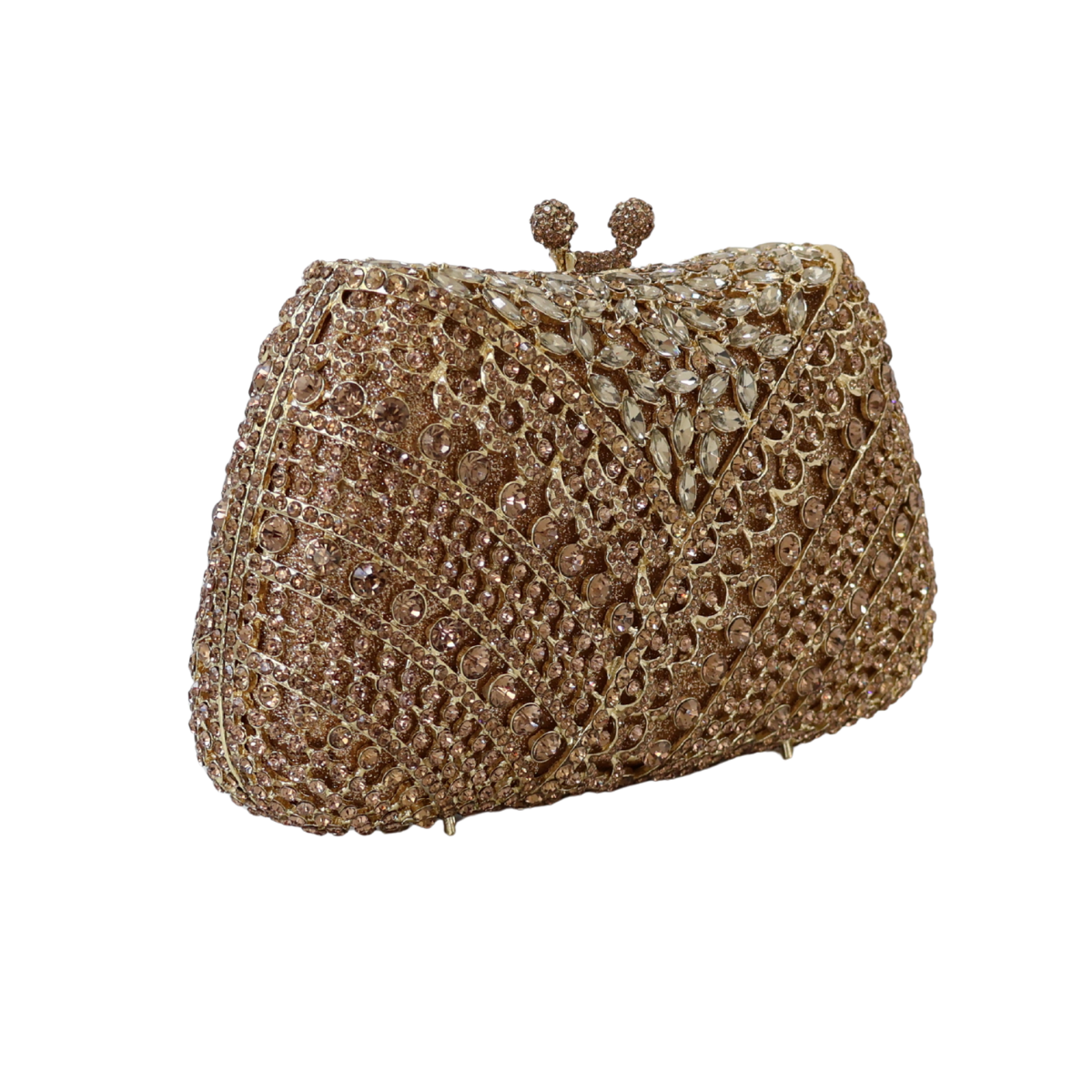 Bolsa Festa Clutch Pedraria Strass Dourada