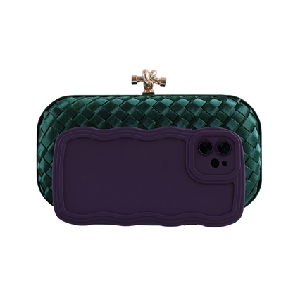 Clutch Tressê Cetim Inspired Pequena Verde