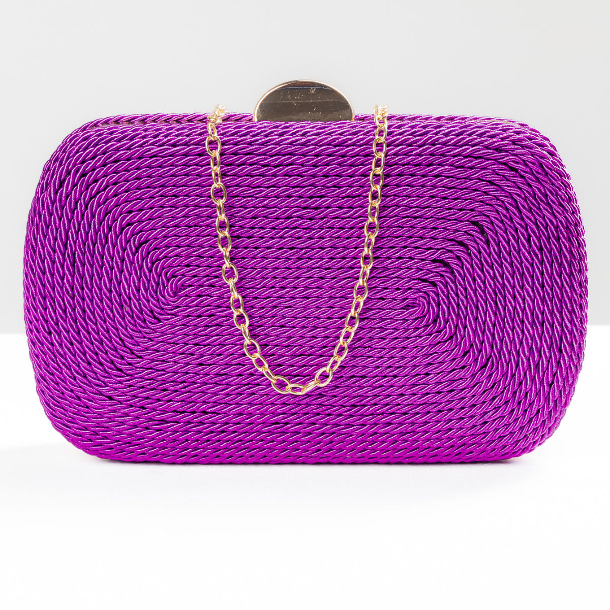 Bolsa de Festa Clutch Corda Trançada Roxa