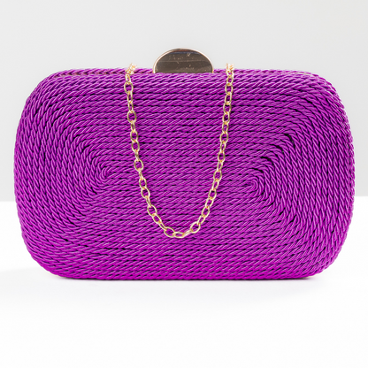 Bolsa de Festa Clutch Corda Trançada Roxa