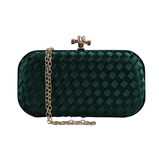 Clutch Tressê Cetim Inspired Pequena Verde