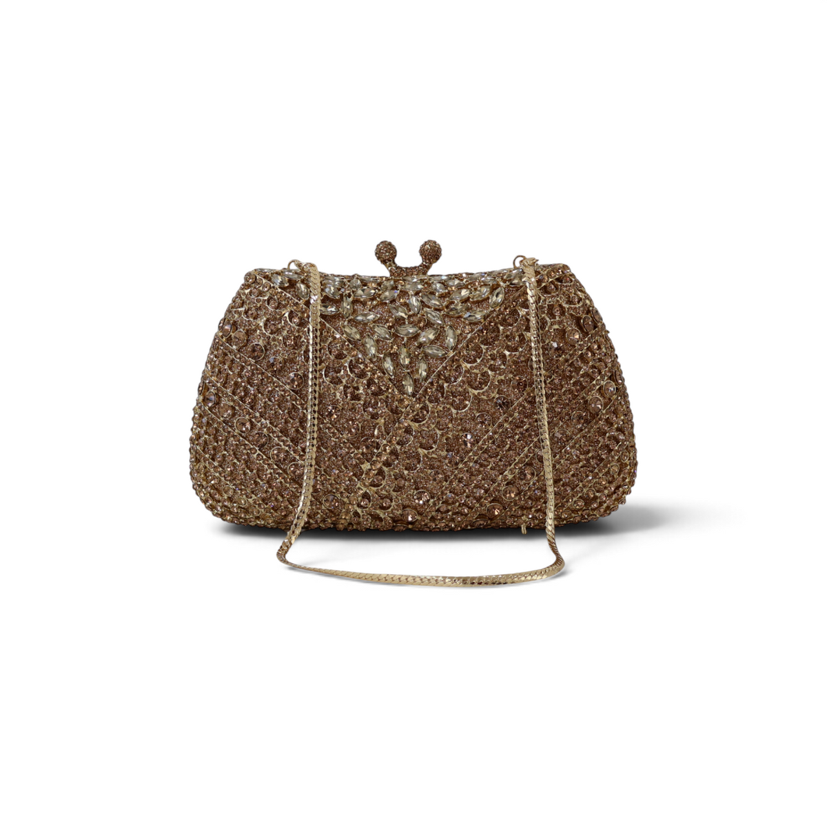 Bolsa Festa Clutch Pedraria Strass Dourada