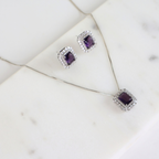 Kit Colar e Brinco Roxo