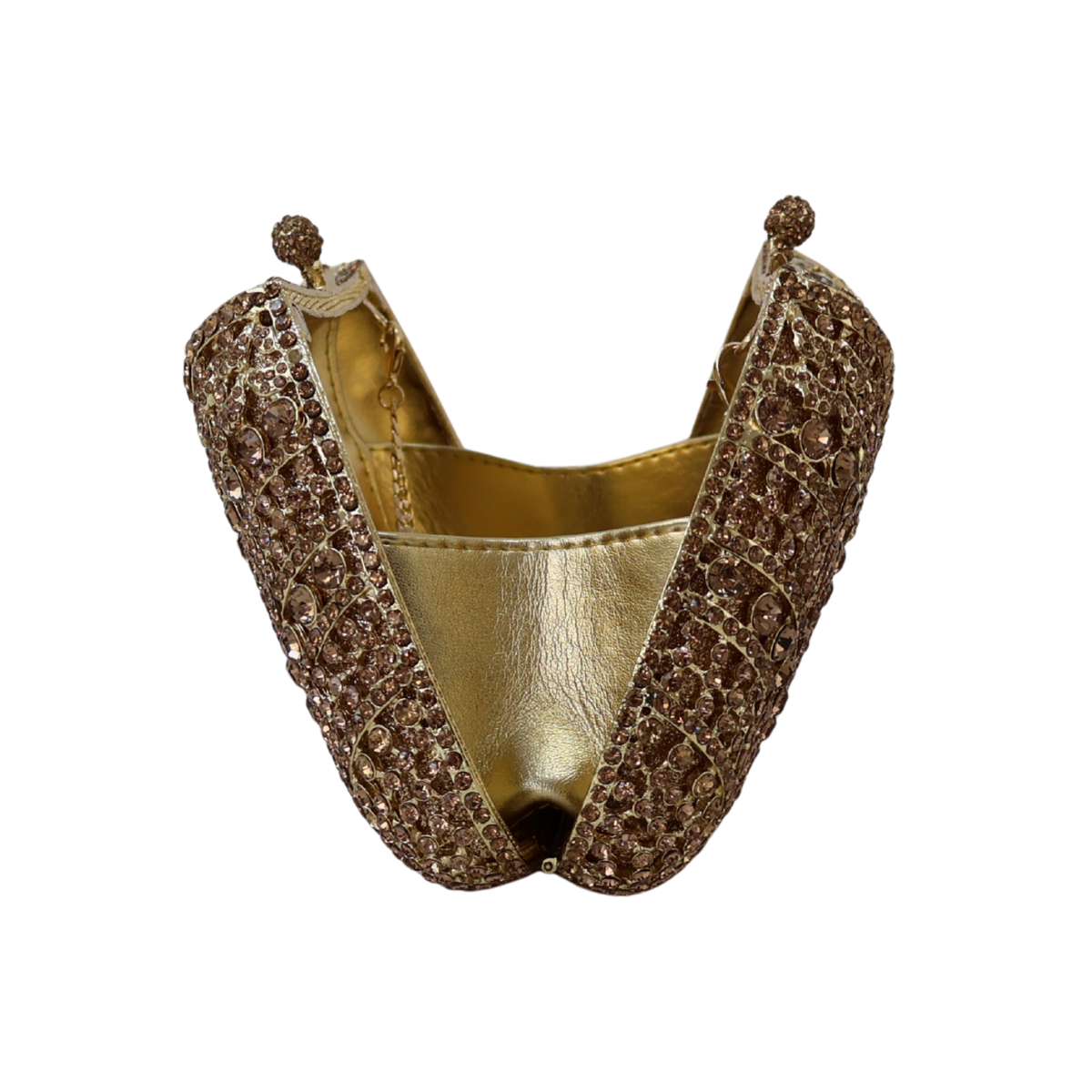Bolsa Festa Clutch Pedraria Strass Dourada
