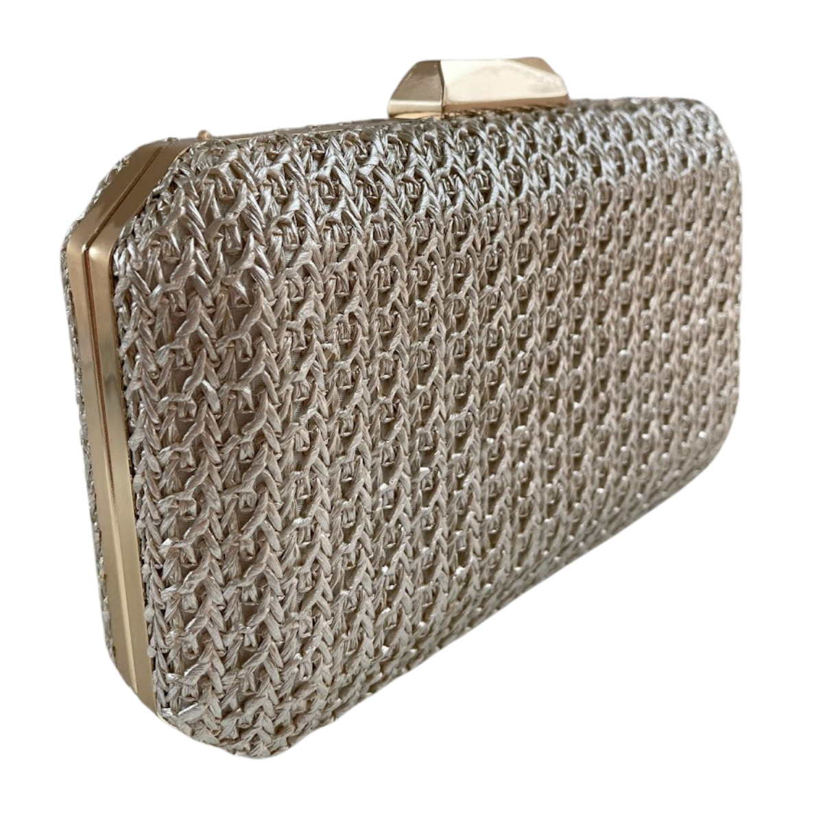 Bolsa Festa Clutch Palha Dourada