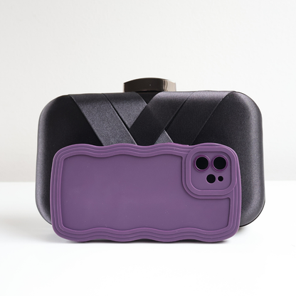 Bolsa de Festa Clutch Cetim Preta
