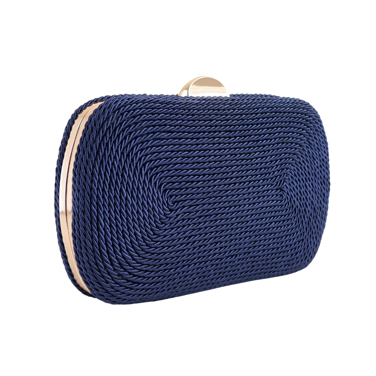 Bolsa de Festa Clutch Corda Trançada Azul Marinho