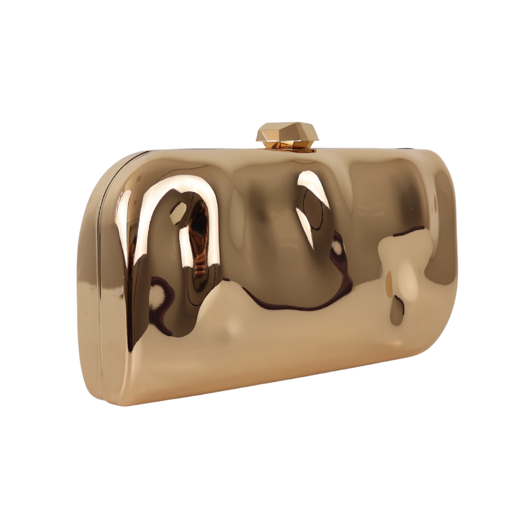 Bolsa de Festa Clutch Metalizada Dourada