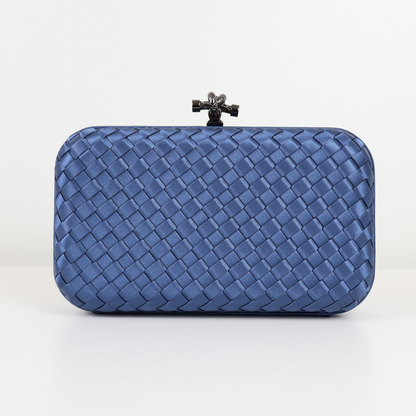 Bolsa Clutch Festa Tressê Cetim Inspired Média Azul Marinho