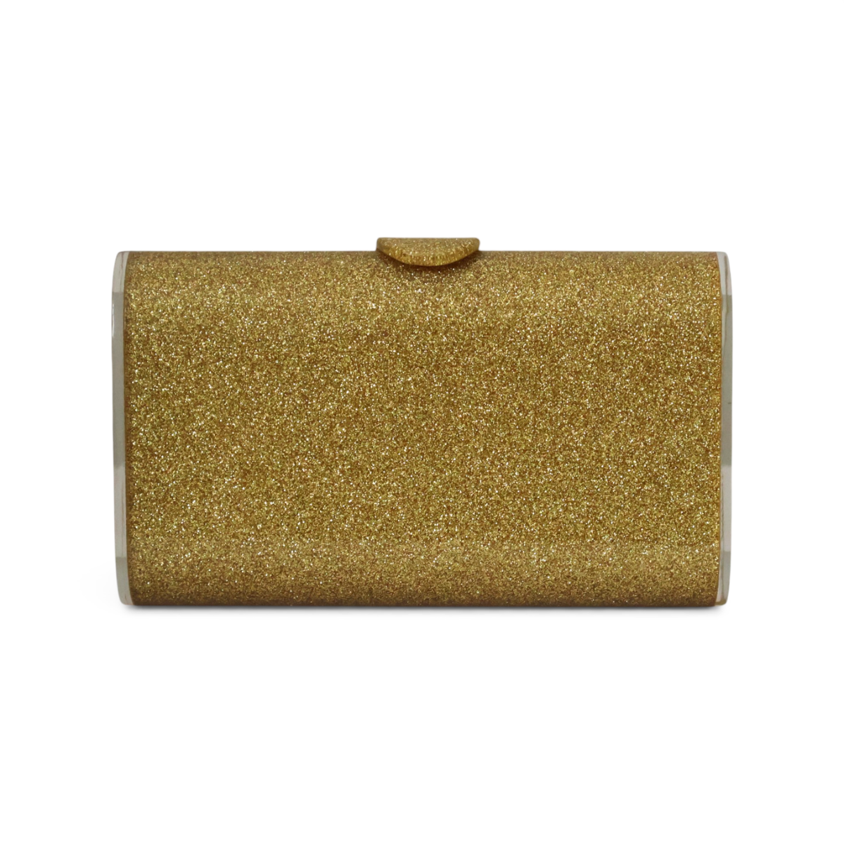 Bolsa de Festa Clutch com Espelho Acrílico Dourada
