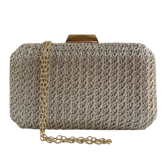 Bolsa Festa Clutch Palha Dourada