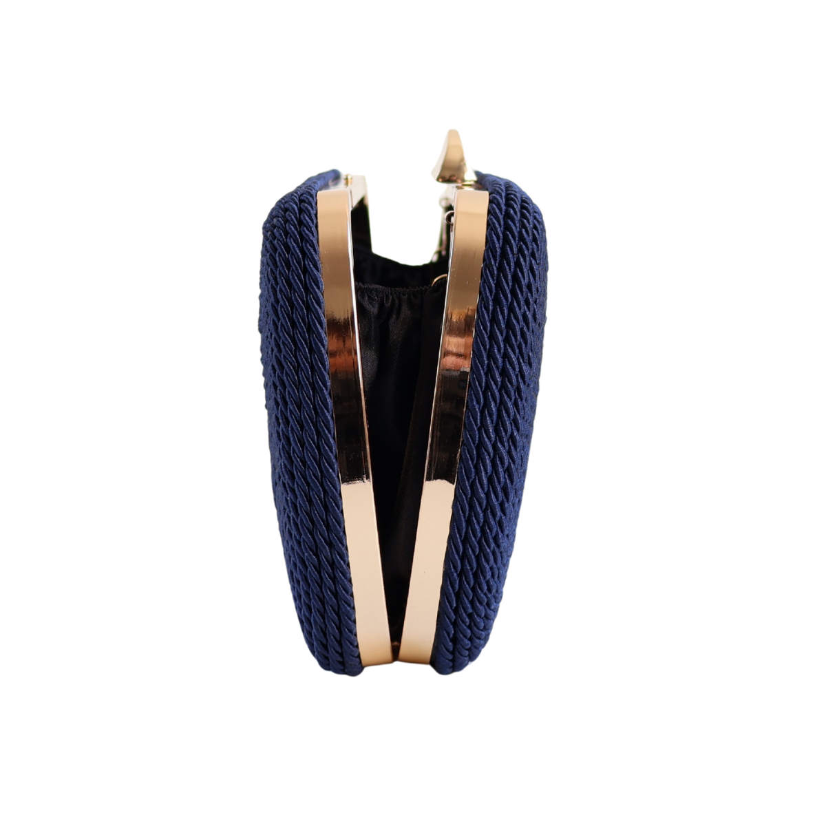 Bolsa de Festa Clutch Corda Trançada Azul Marinho