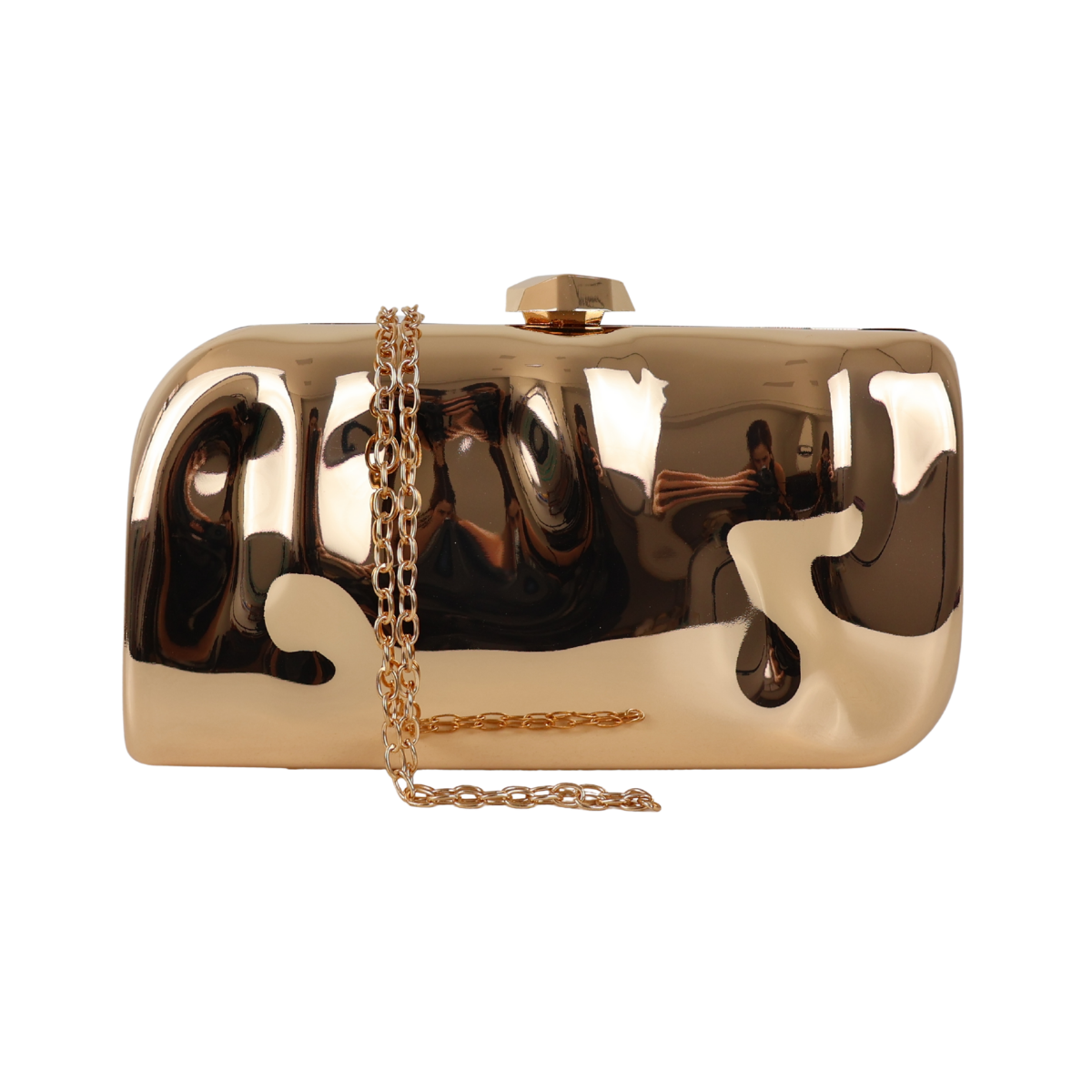 Bolsa de Festa Clutch Metalizada Dourada
