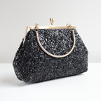 Bolsa Festa Clutch Pouch Pedraria Preta