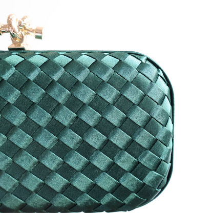 Clutch Tressê Cetim Inspired Pequena Verde