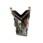 Bolsa Pouch Festa Clutch Flores Bordadas Verde Claro