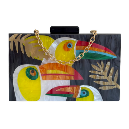 Bolsa Clutch Festa Acrílico Preto Toucan