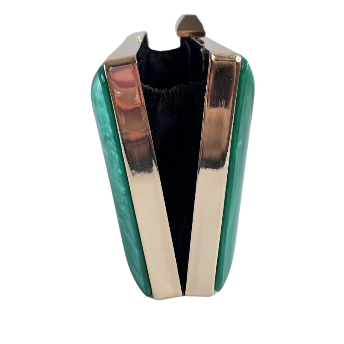 Bolsa de Festa Clutch Acrílico e Metal Verde
