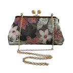 Bolsa Pouch Festa Clutch Flores Bordadas Verde Claro