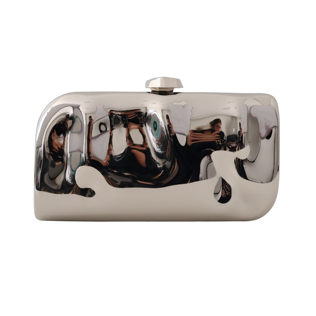 Bolsa de Festa Clutch Metalizada Prateada