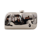 Bolsa de Festa Clutch Metalizada Prateada