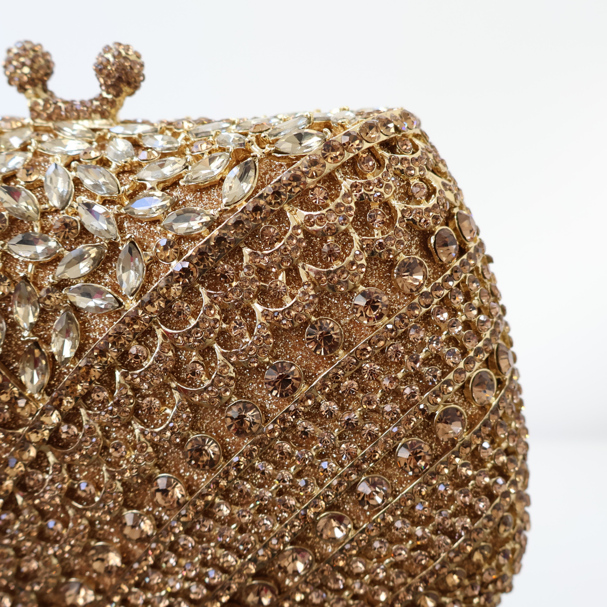 Bolsa Festa Clutch Pedraria Strass Dourada