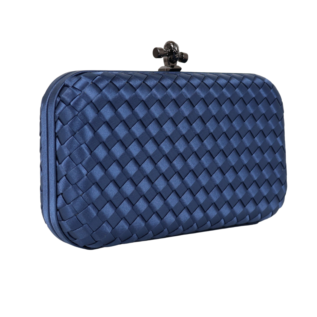 Bolsa Clutch Festa Tressê Cetim Inspired Média Azul Marinho