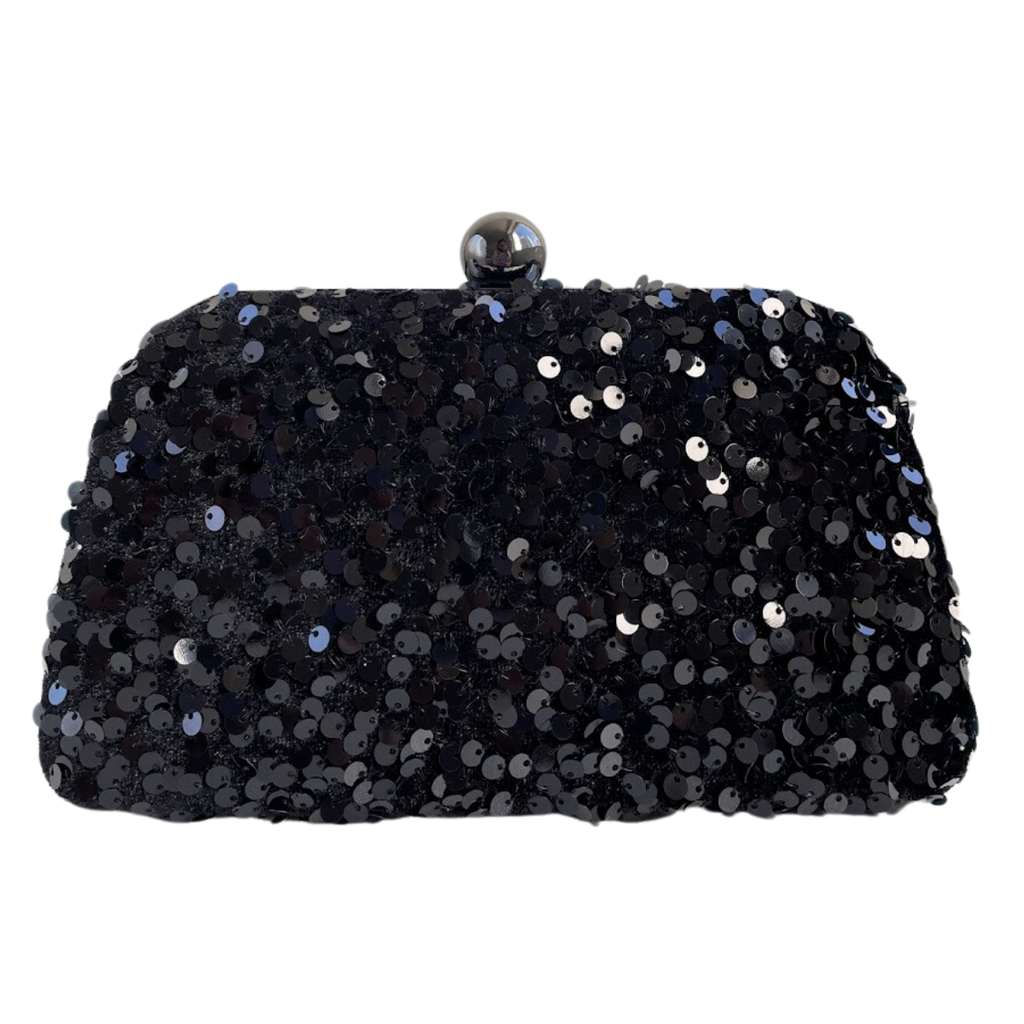 Bolsa de Festa Clutch Paetê Lantejoulas Preta - ReUse