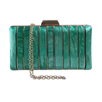 Bolsa de Festa Clutch Acrílico e Metal Verde