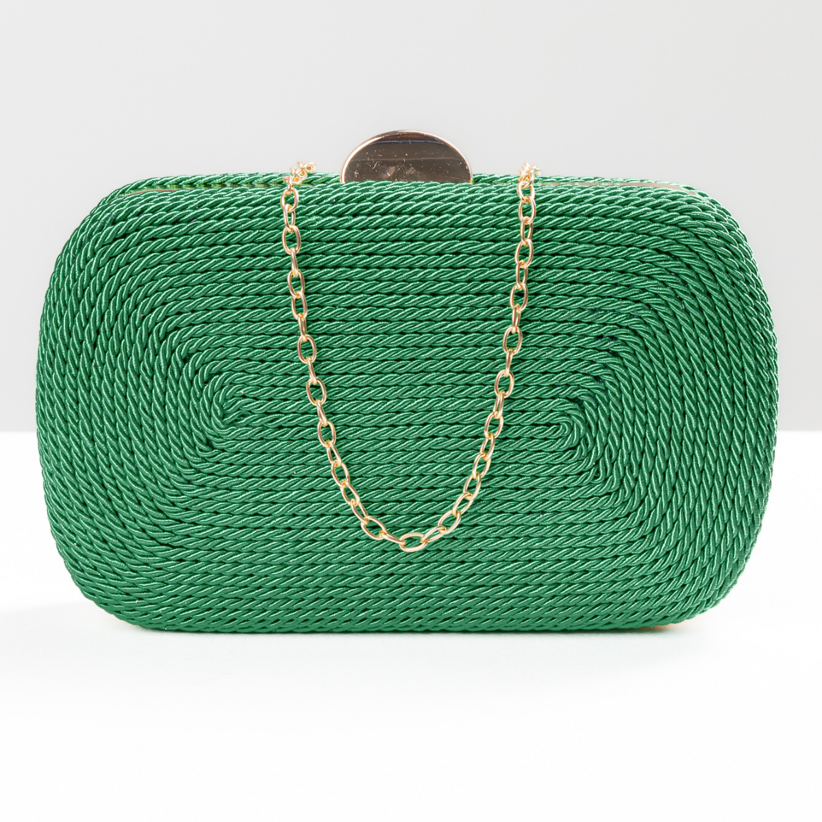 Bolsa de Festa Clutch Corda Trançada Verde