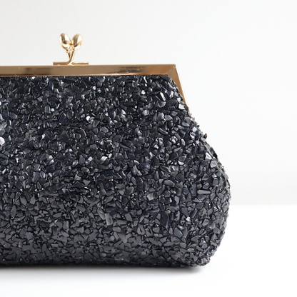 Bolsa Festa Clutch Pouch Pedraria Preta
