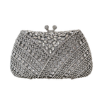 Bolsa Festa Clutch Pedraria Strass Prata