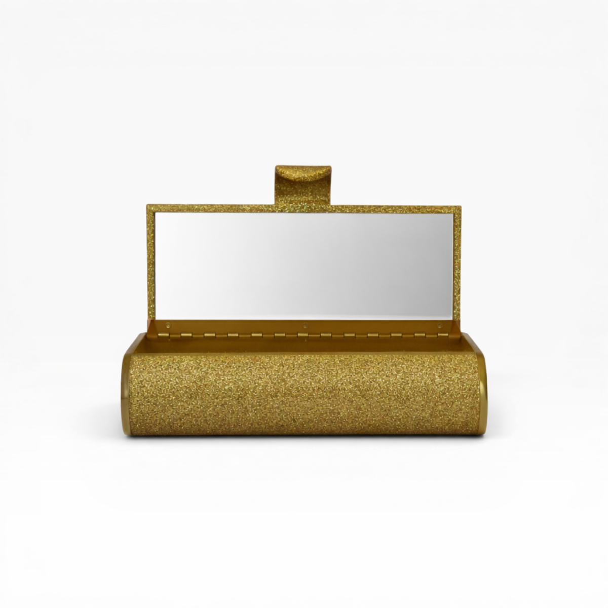 Bolsa de Festa Clutch com Espelho Acrílico Dourada